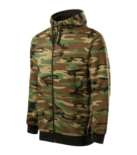 Pánska maskáčová mikina na zips camouflage brown XL