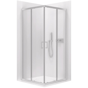 CERANO - Sprchovací kút Fabrizio L/P - 5 mm - chróm, transparentné sklo - 80x80x195 - posuvný CER-477973