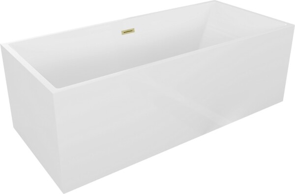 MEXEN/S - Vigo voľne stojaca vaňa 178,5 x 80, biela, sifón a prepad zlatá kartáčovaná 51251788000-55