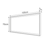 SAPHO - SORT zrkadlo s LED osvetlením 100x70cm, čierna mat ST100