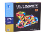 Mamido Magnetické 3D stavebnice Farebné podsvietené kocky pre deti 76ks ZA5239