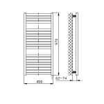 AQUALINE - TONDI-E elektrické vykurovacie teleso, rovné, 450x970 300 W, biela DE450T