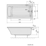 POLYSAN - LILY obdĺžniková vaňa 130x70x39cm, biela 77511