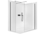 CERANO - Sprchová zástena Walk-in Onyx TL/P - 8 mm - hranatá vzpera - čierna matná, transparentné sklo - 100x50x200 CER-8050BD2912
