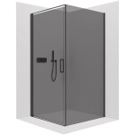 CERANO - Sprchovací kút Porte Ľ/P - 8 mm - čierna matná, grafitové sklo - 80x70x195 - otočný CER-8050BD7489