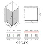 CERANO - Sprchovací kút Antelo Duo Ľ/P - 6 mm - čierna matná, transparentné sklo - 80x70x190 - otočný CER-482338