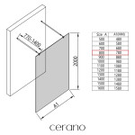 CERANO - Sprchová zástena Walk-in Onyx Duo Ľ/P - 8 mm - okrúhla vzpera - čierna matná, grafitové sklo - 80x200 CER-8050BD2355