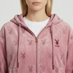 Mikina Playboy x FTSHP Girls Velvet Hoodie Pink S