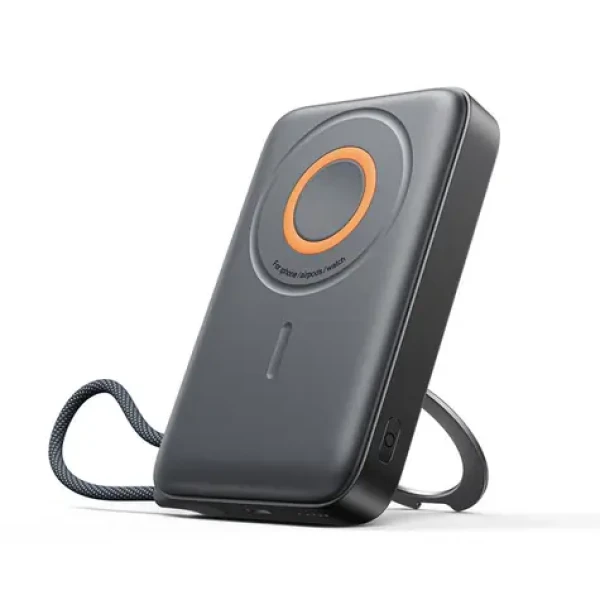 Joyroom JR-PBM02 čierna / Powerbanka / 10000mAh / 22.5W / 1x USB-C + bezdrôtové nabíjanie MagSafe + USB-C kábel / stojan (6956116771119)