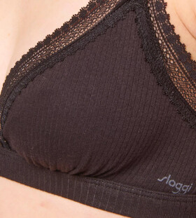 Dámske nohavičky GO Ribbed R Bralette - BLACK - black 0004 - SLOGGI BLACK S