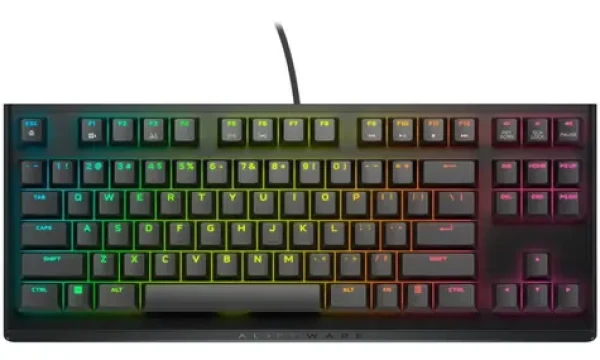 DELL AW420K US čierna / Herná klávesnica / mechanická / Cherry MX Red / TKL / USB (545-BBDY)