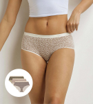 Dámske bavlnené nohavičky 3 ks DIM LES POCKETS COTTON BOXER 3x - DIM - svetlohnedá M