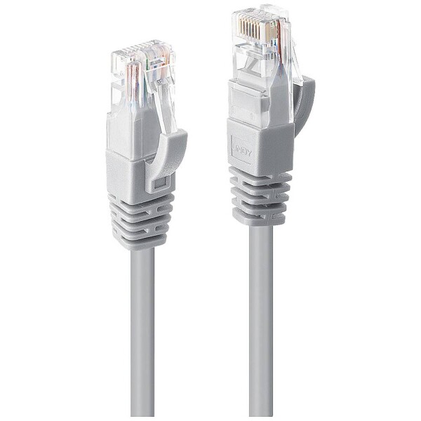 LINDY 48008 RJ45 sieťové káble, prepojovacie káble CAT 6 U/UTP 15.00 m sivá pozlátené kontakty 1 ks; 48008