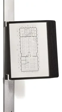 Durable VarioMagnetWall čierna / Magnetický nástenný držiak / 10x vrecko A4 (591801)