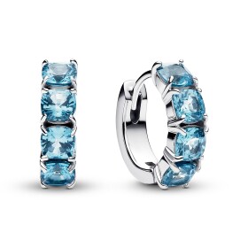 Pandora Kruhové strieborné náušnice s modrými kryštálmi Timeless 293851C01