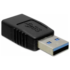 DeLock čierna / Adaptér / USB 3.0 / USB-A samec - USB-A samica (65174)