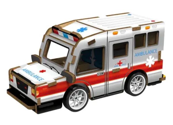 2KIDS TOYS 3D drevená skladačka Sanitka