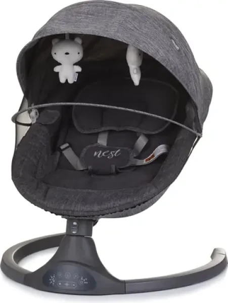 CHIPOLINO Elektrická kolíska Nest Granite / od narodenia (SHENE0241GN)