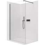 CERANO - Sprchová zástena Walk-in Onyx Cube Ľ/P - 8 mm - hranatá vzpera - čierna matná, transparentné sklo - 130x200 CER-8050BD675