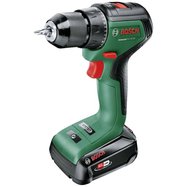 Bosch Home and Garden UniversalDrill 18V-60 aku vŕtací skrutkovač, aku vŕtací skrutkovač, 18 V, 2.0 Ah Li-Ion akumulátor + akumulátor, vr. nabíjačky, 06039D7001; 06039D7001