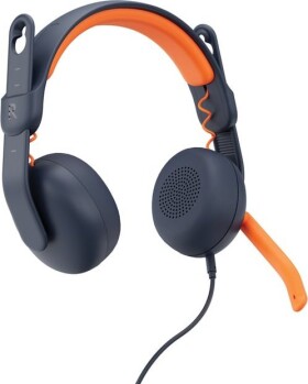 Logitech Logitech Zone Learn Sada słuchawkowy Przewodowa Opaska na głowę Edukacja USB Type-C Modrý, Oranžový