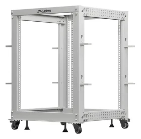 Lanberg Open Rack 15U sivá / Rozvádzač / 19" / 600x600-1100 mm / nosnosť 600 kg (OR01-6115-S)