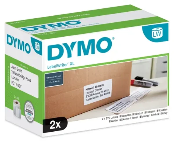 Dymo Papierové štítky 102x59mm / biele / pre LabelWriter 4XL/5XL / 2x575 ks (S0947420)