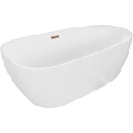 MEXEN/S - Giada voľne stojaca vaňa 170 x 90, biela lesk, sifón a prepad ružové zlato 52741709000-60