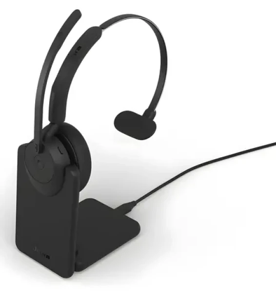 JABRA Evolve3 45 Mono MS Link 390c + nabíjací stojan čierna / Bezdrôtové slúchadlá / Bluetooth / USB-C / 36 h batéria (34599-899-889)