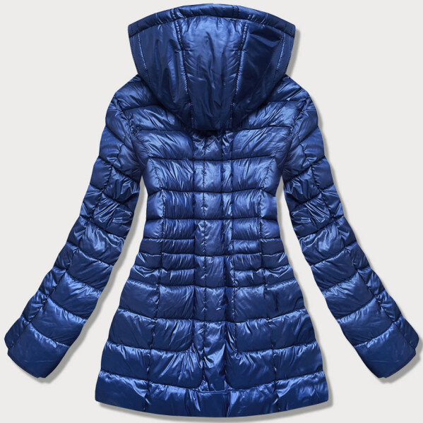 Tmavě modrá dámská plus size bunda pro přechodné období model 15914955 - Libland Barva: odcienie niebieskiego, Velikost: 58