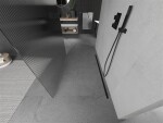 MEXEN/S - Kioto Sprchová zástena WALK-IN voľne stojaca 110 x 200, prúžky 8 mm, čierna 800-110-002-70-09