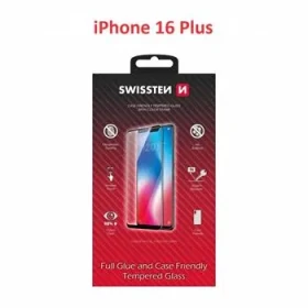 Swissten FULL FLUE COLOR FRAME CASE FRIENDLY ochranné sklo pre Apple iPhone 16 PLUS čierna (54501865)