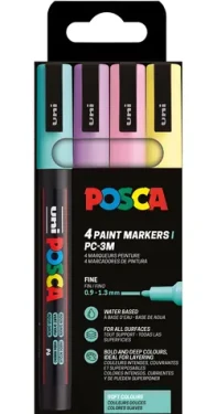 POSCA PC- 3M / Popisovač / sada 4 ks / pastelové farby (186542)