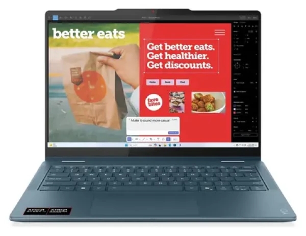 Lenovo Yoga 7 2-in-1 14AKP10 Tidal Teal / Notebook / 14" WUXGA OLED / AMD RYZEN AI 5 340 2,0 GHz / 16GB / 1TB SSD (83JR00C9CK)