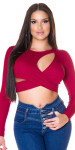 Sexy Crop Top mit Cut-Outs oldpink Einheitsgroesse