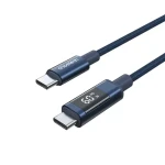 Choetech XCC-1068 modrá / Kábel USB-C (M) - USB-C (M) / PD 60W / displej s ukazovateľom výkonu / 1,2 m