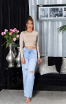 Sexy Koucla Crop Top with Cut Outs and long sleeves Einheitsgroesse