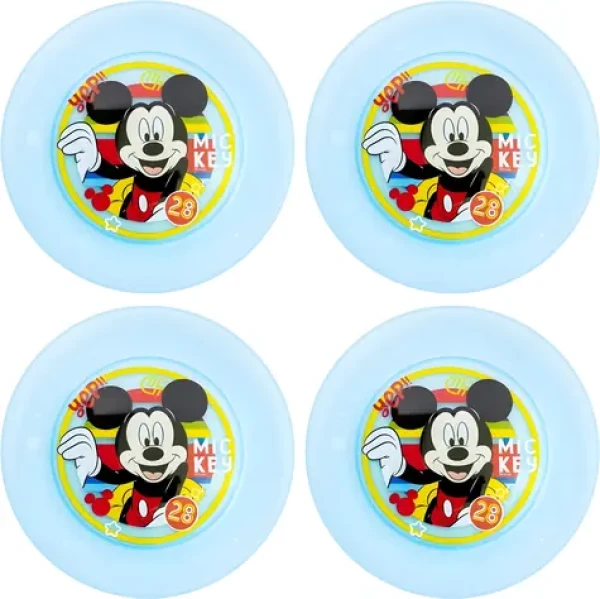 STOR Sada tanierov Mickey Mouse / Detský tanier / 4 ks / Do umývačky aj mikrovlnky (11218)