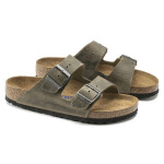 Dámske/pánske žabky Birkenstock Arizona Soft Footbed Oiled Leather Narrow Faded Khaki (1019377) 37
