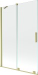 MEXEN/S - Velar Dvojkrídlová posuvná vaňová zástena 120 x 150, transparent, zlatá kartáčovaná 896-120-000-01-55