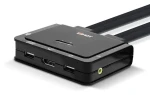 Lindy KVM prepínač 2 porty DisplayPort a USB-C čierna / KVM prepínač / 4K 60Hz / USB 2.0 / audio (42346)