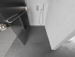 MEXEN/S - Kioto+ Sprchová zástena WALK-IN s poličkou a držiakom uterákov 120 x 200, prúžky 8 mm, chróm 800-120-121-01-09