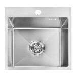 REA - Oceľový drez Leo 40 BRUSH NICKEL s kuchynskou batériou KPL-96000