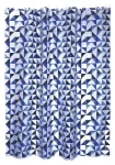 MSV CALULA sprchový záves motív trojuholníkov modrý / 180 x 200 cm / polyester, s krúžkami