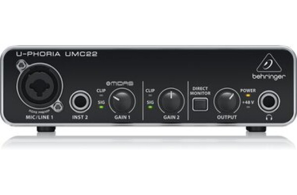 Behringer UMC22 / Externá zvuková karta / USB / XLR / 6.3mm (27000399)