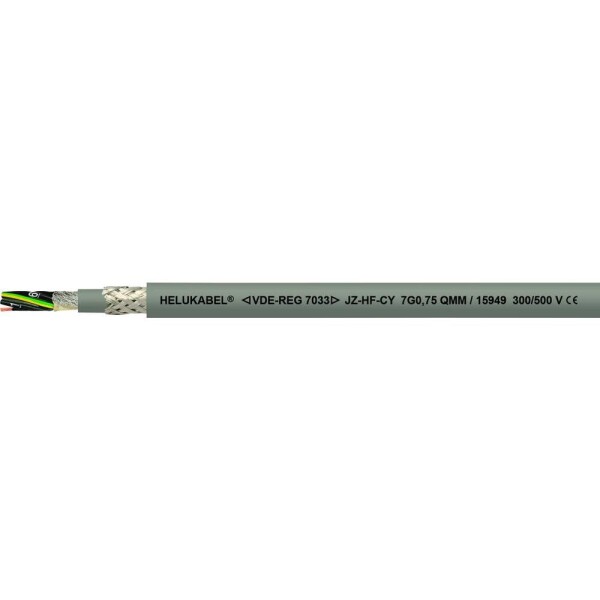 HELU 15965 vedenie ťažnej reťaze JZ-HF-CY 7 G 1 mm² sivá 100 m; 15965