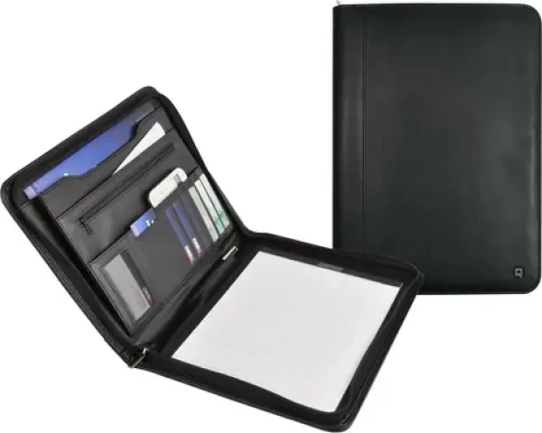 AVELI DESQ čierna / Spisovka / A4 / zips / umelá koža (3680)