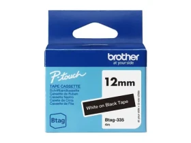 Brother BTAG-335 / Páska do tlačiarne štítkov / biela tlač / čierny podklad / 12 mm / 4 m (BTAG335)