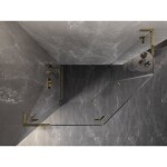 MEXEN/S - Lunar L sprchový kút päťboký krídlový ľavá 90 x 80, transparent, zlato 831L-090L-080P-50-00-L
