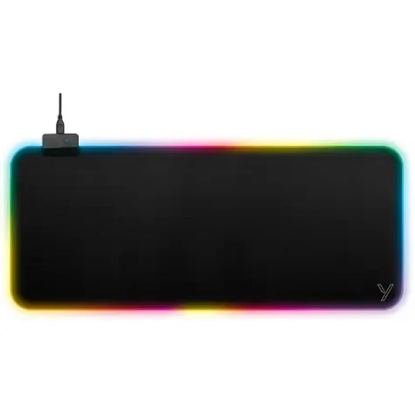 YENKEE YPM 300 RGB WARP čierna / herná podložka pod myš a klávesnicu / 7 farieb / 6 RGB režimov (8590669298174)